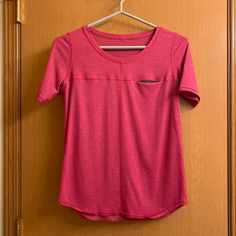 Pink Lululemon t-shirt
